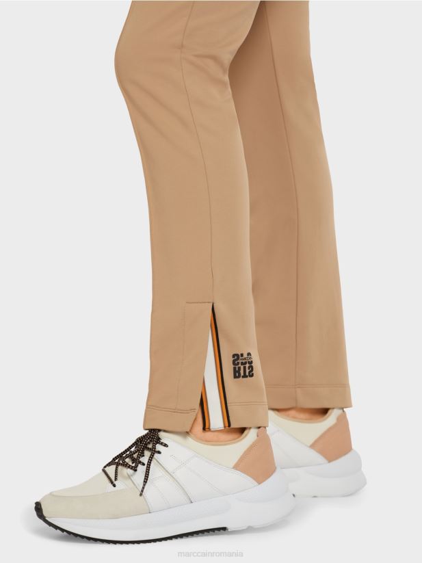 pantaloni cu fante laterale Marc Cain cafea ușoară îmbrăcăminte 4826HH710