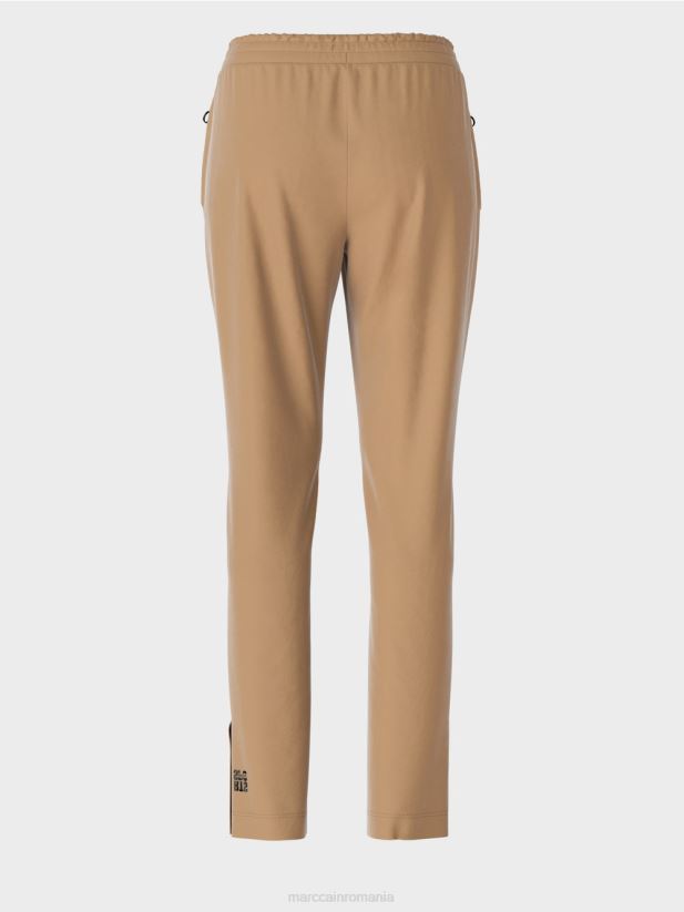pantaloni cu fante laterale Marc Cain cafea ușoară îmbrăcăminte 4826HH710