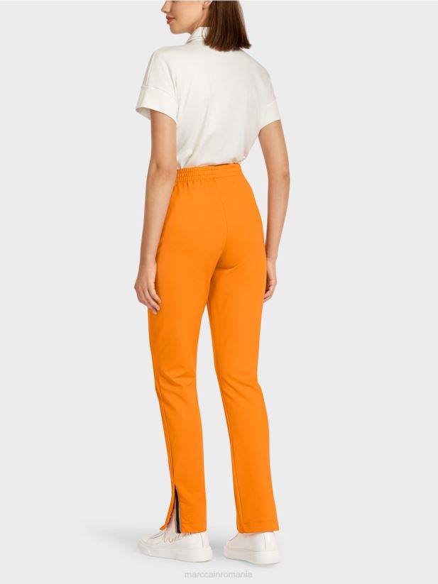 pantaloni cu fante laterale Marc Cain portocaliu deschis îmbrăcăminte 4826HH712