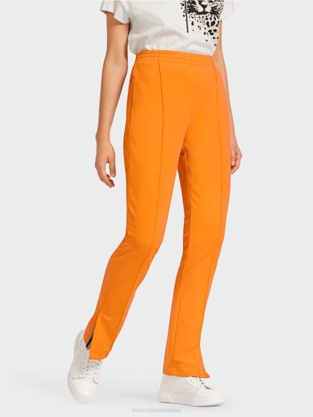 pantaloni cu fante laterale Marc Cain portocaliu deschis îmbrăcăminte 4826HH712