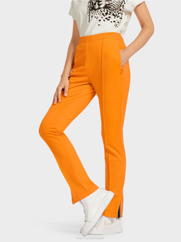 pantaloni cu fante laterale Marc Cain portocaliu deschis îmbrăcăminte 4826HH712