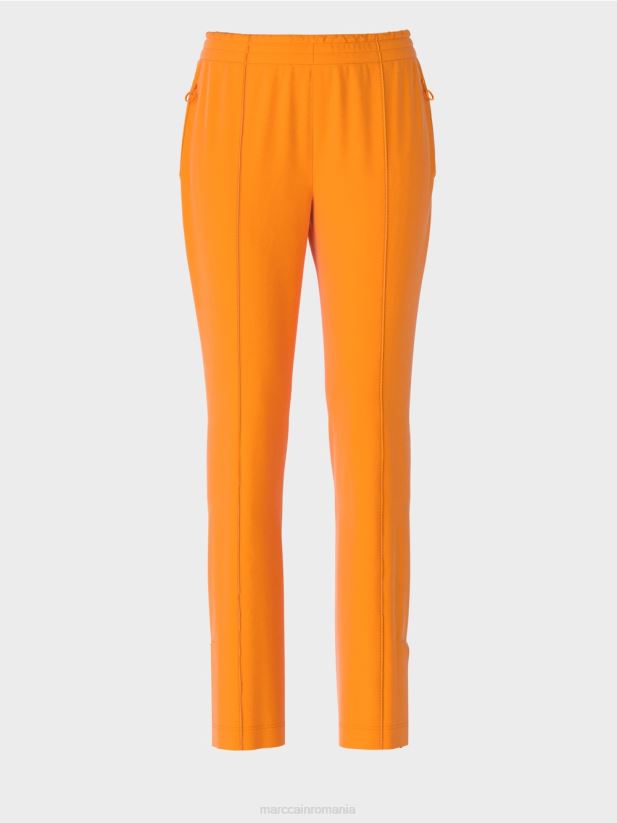 pantaloni cu fante laterale Marc Cain portocaliu deschis îmbrăcăminte 4826HH712