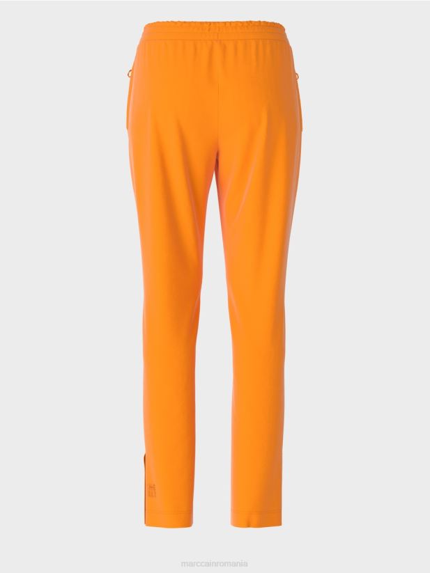 pantaloni cu fante laterale Marc Cain portocaliu deschis îmbrăcăminte 4826HH712