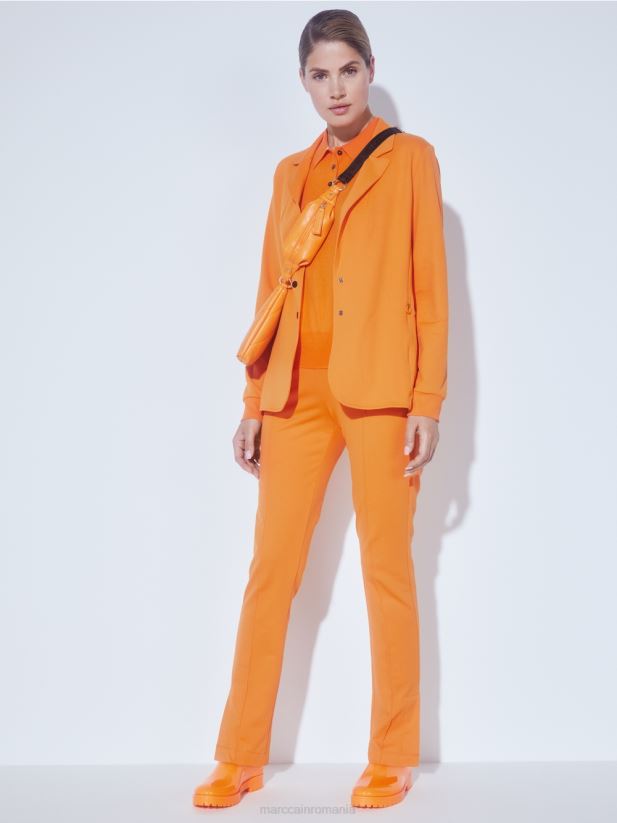pantaloni cu fante laterale Marc Cain portocaliu deschis îmbrăcăminte 4826HH712