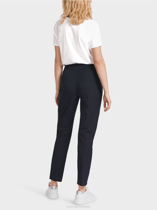 pantaloni cu fermoar tiv Marc Cain albastru miezul nopții îmbrăcăminte 4826HH597