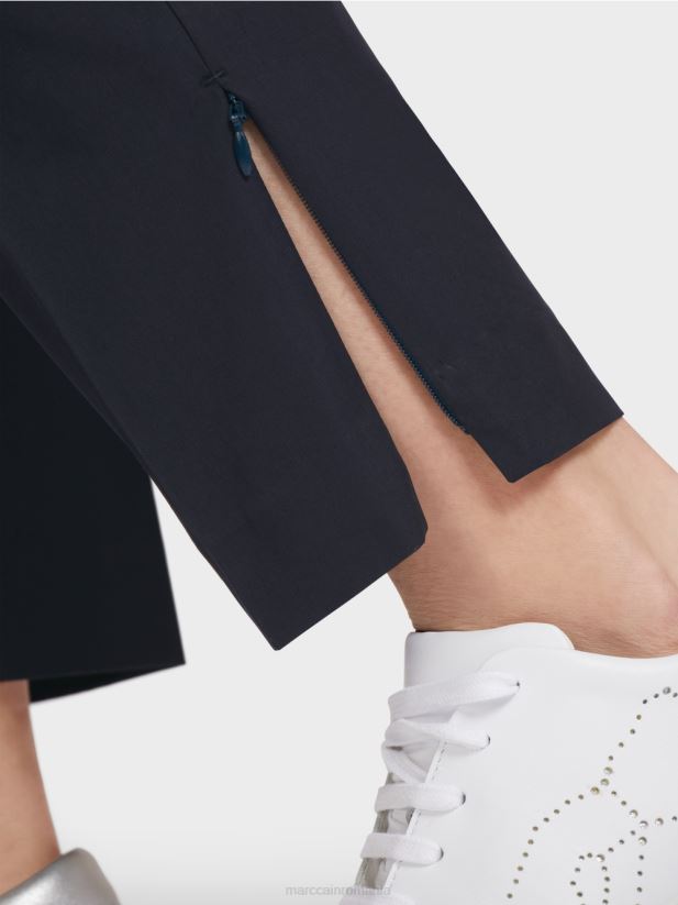 pantaloni cu fermoar tiv Marc Cain albastru miezul nopții îmbrăcăminte 4826HH597