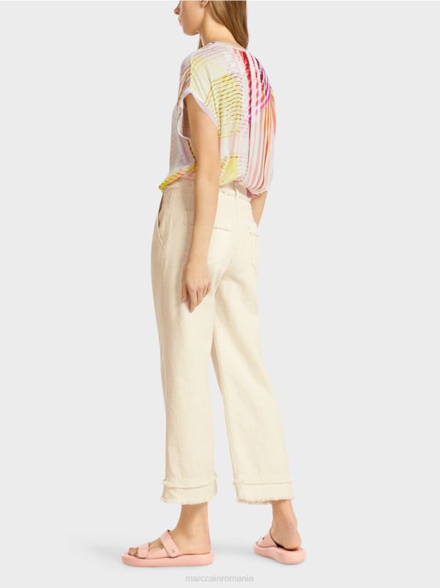 pantaloni cu franjuri în aspect de in Marc Cain lenjerie moale îmbrăcăminte 4826HH617