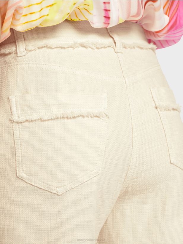 pantaloni cu franjuri în aspect de in Marc Cain lenjerie moale îmbrăcăminte 4826HH617