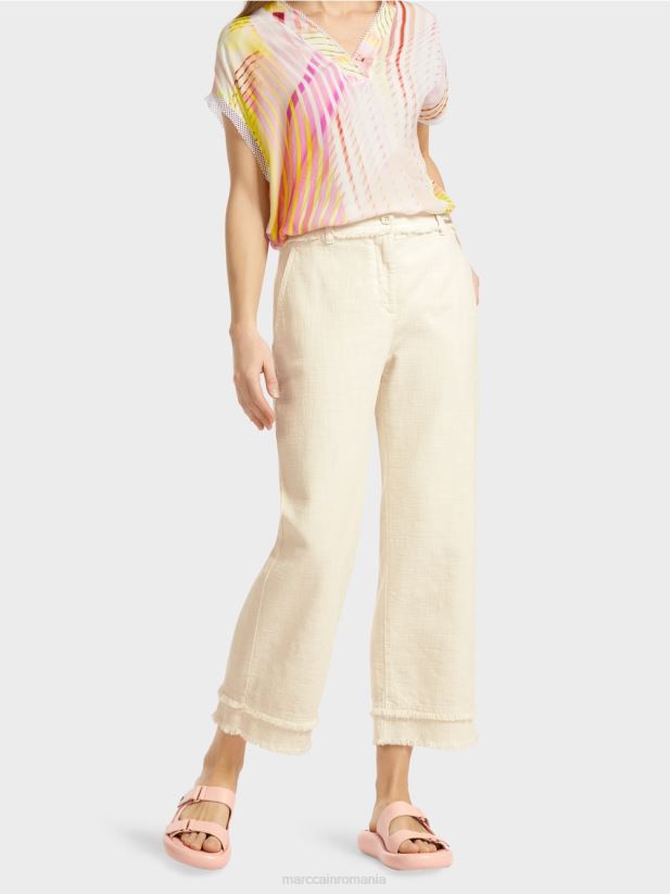 pantaloni cu franjuri în aspect de in Marc Cain lenjerie moale îmbrăcăminte 4826HH617