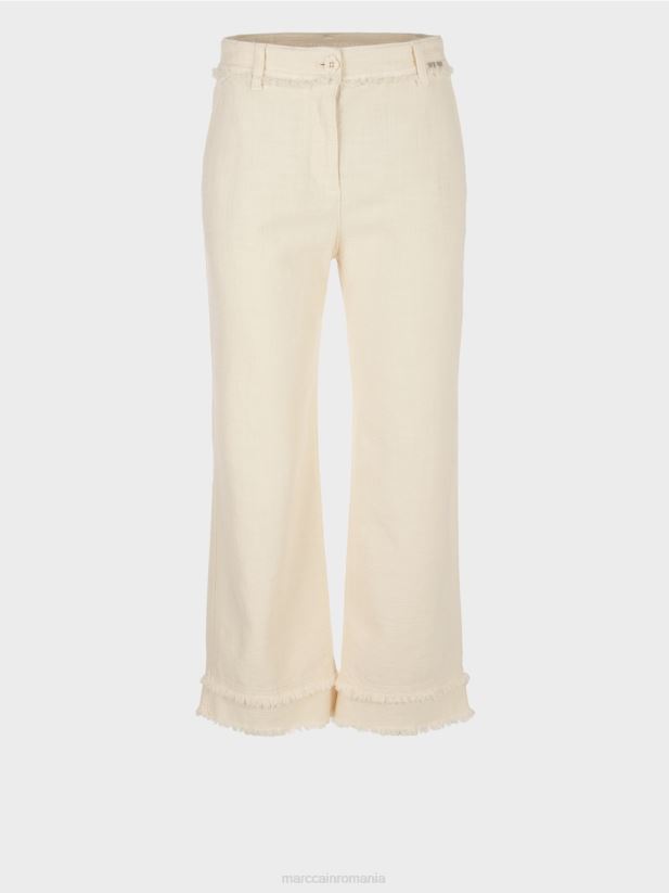 pantaloni cu franjuri în aspect de in Marc Cain lenjerie moale îmbrăcăminte 4826HH617