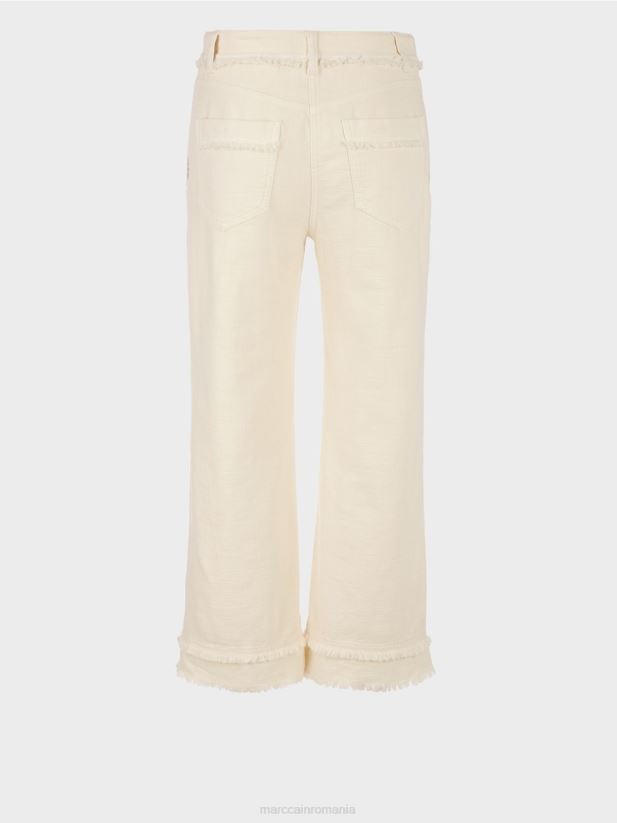 pantaloni cu franjuri în aspect de in Marc Cain lenjerie moale îmbrăcăminte 4826HH617