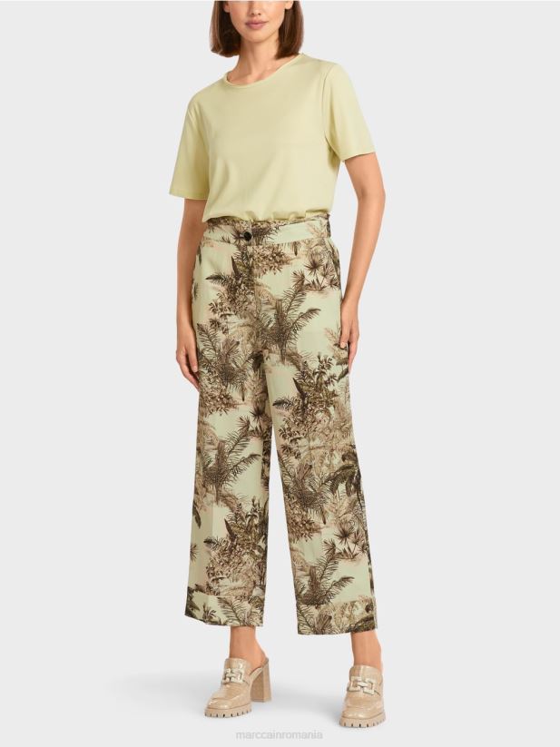 pantaloni cu imprimeu floral Marc Cain respirație moale îmbrăcăminte 4826HH686
