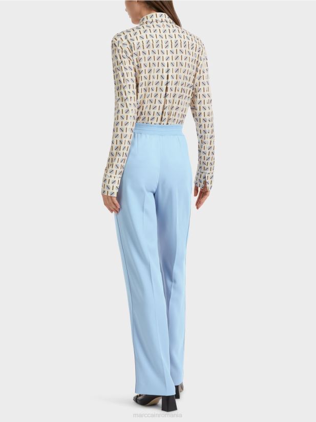 pantaloni cu picioare drepte welby Marc Cain cer întunecat de vară îmbrăcăminte 4826HH550