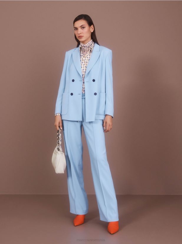 pantaloni cu picioare drepte welby Marc Cain cer întunecat de vară îmbrăcăminte 4826HH550