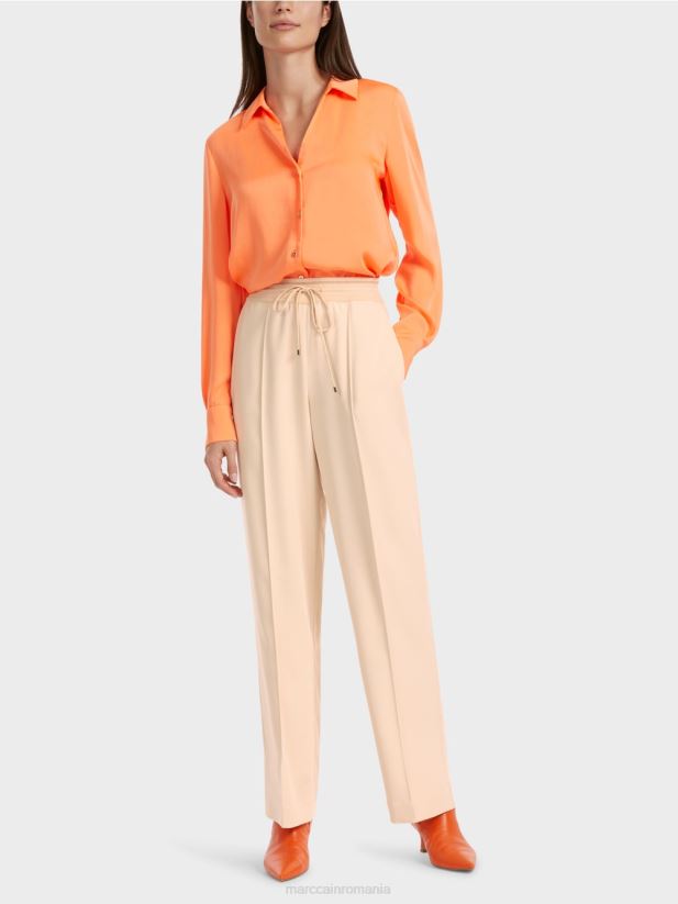 pantaloni cu picioare drepte welby Marc Cain crema inchisa îmbrăcăminte 4826HH551