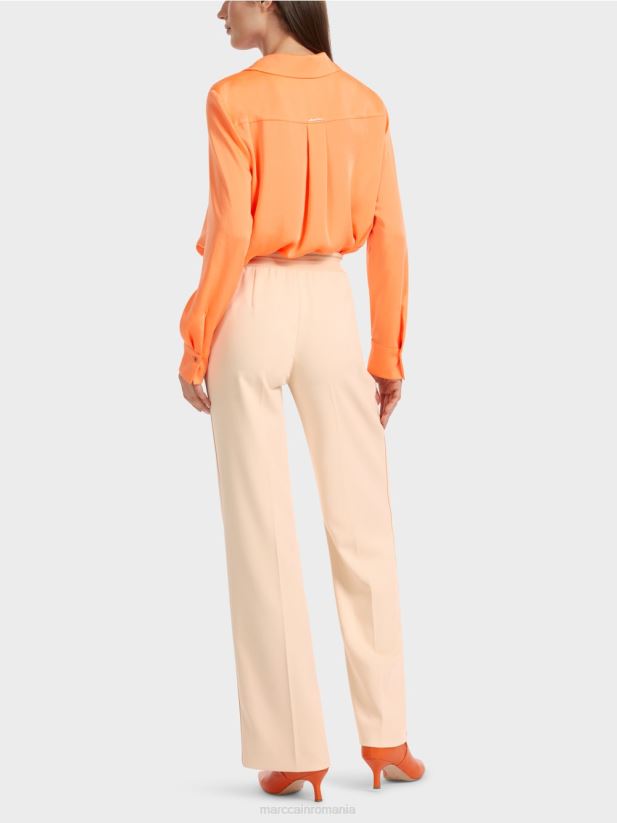 pantaloni cu picioare drepte welby Marc Cain crema inchisa îmbrăcăminte 4826HH551