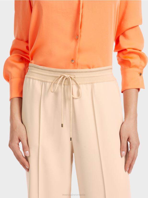 pantaloni cu picioare drepte welby Marc Cain crema inchisa îmbrăcăminte 4826HH551