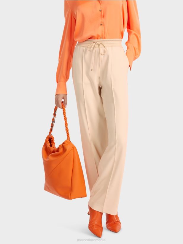 pantaloni cu picioare drepte welby Marc Cain crema inchisa îmbrăcăminte 4826HH551