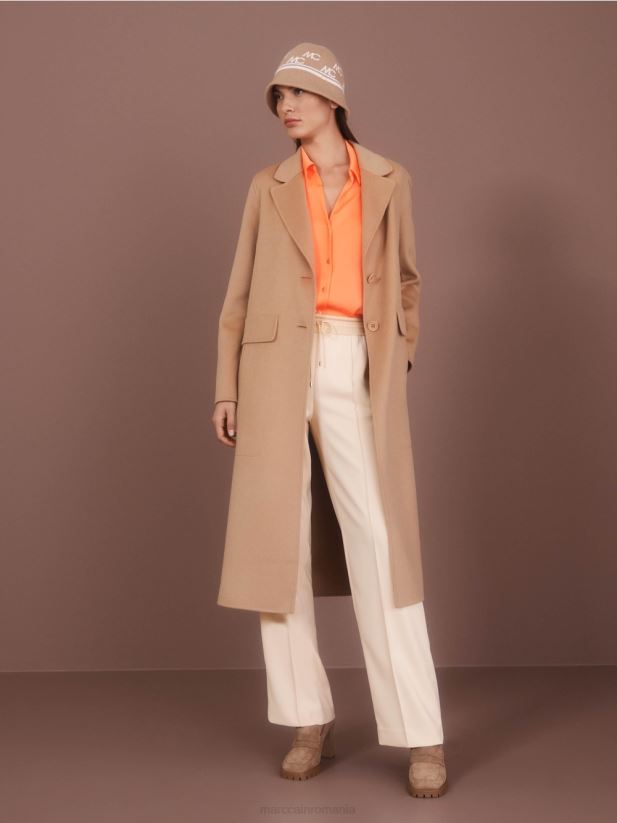 pantaloni cu picioare drepte welby Marc Cain crema inchisa îmbrăcăminte 4826HH551