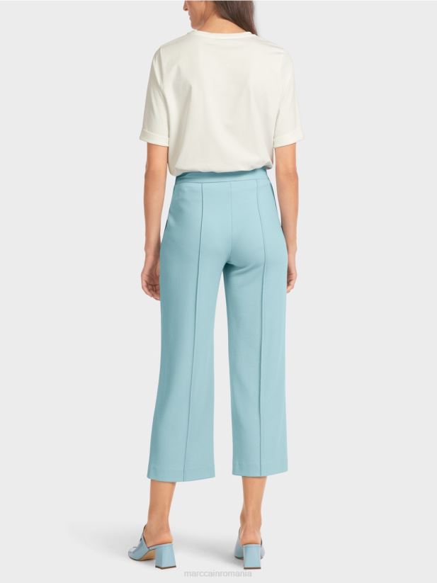 pantaloni cu picior lat Marc Cain albastru atmosferic îmbrăcăminte 4826HH733
