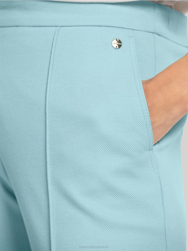 pantaloni cu picior lat Marc Cain albastru atmosferic îmbrăcăminte 4826HH733