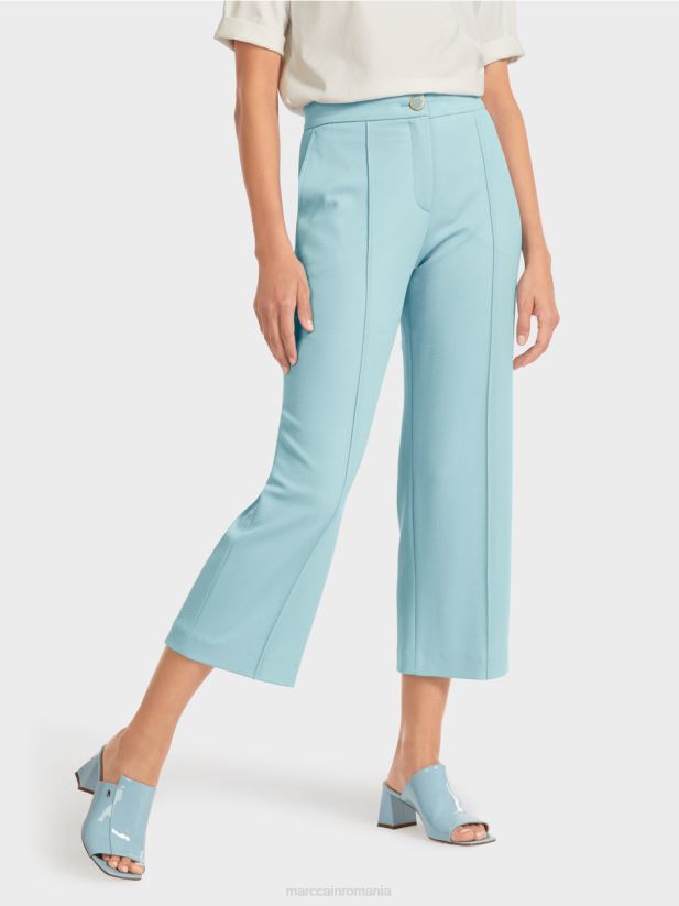 pantaloni cu picior lat Marc Cain albastru atmosferic îmbrăcăminte 4826HH733