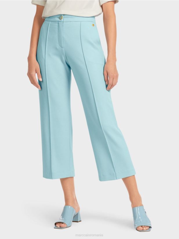 pantaloni cu picior lat Marc Cain albastru atmosferic îmbrăcăminte 4826HH733