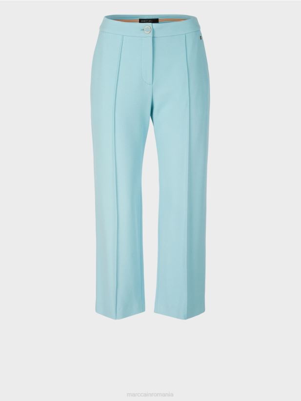 pantaloni cu picior lat Marc Cain albastru atmosferic îmbrăcăminte 4826HH733