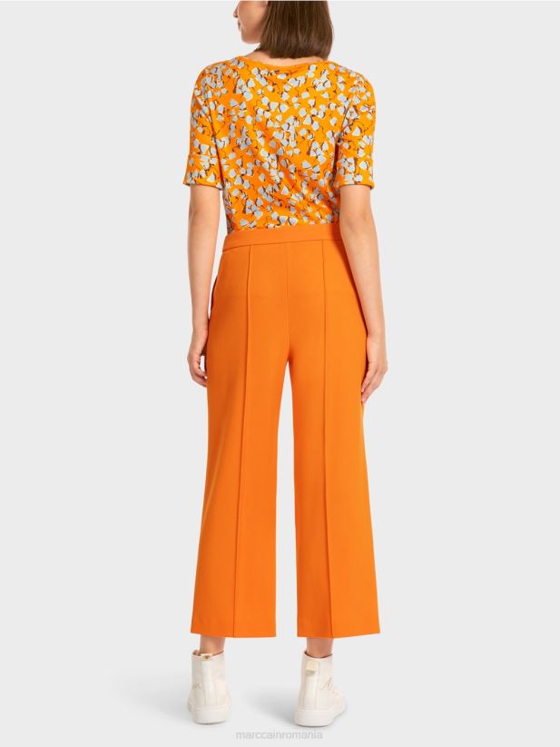 pantaloni cu picior lat Marc Cain portocaliu limpede îmbrăcăminte 4826HH732