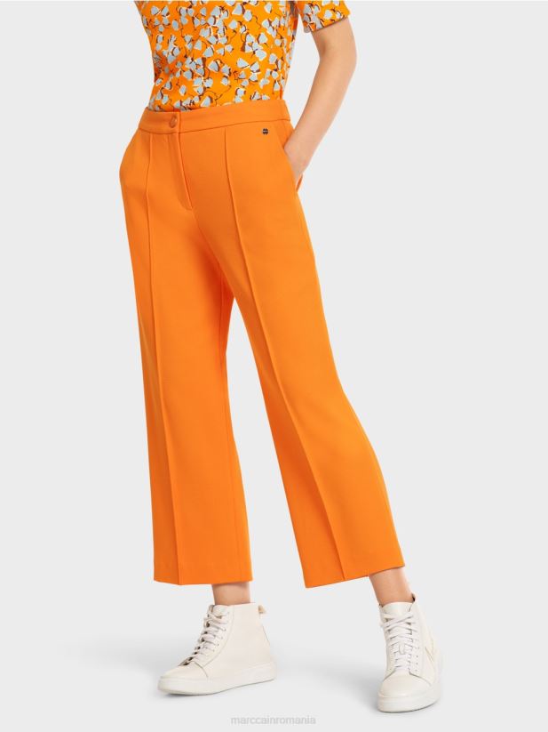 pantaloni cu picior lat Marc Cain portocaliu limpede îmbrăcăminte 4826HH732