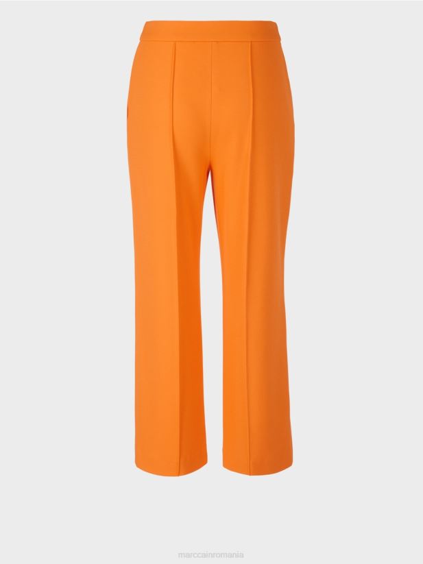 pantaloni cu picior lat Marc Cain portocaliu limpede îmbrăcăminte 4826HH732