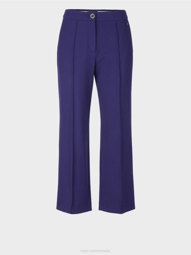 pantaloni cu picior lat Marc Cain purpuriu regal îmbrăcăminte 4826HH731