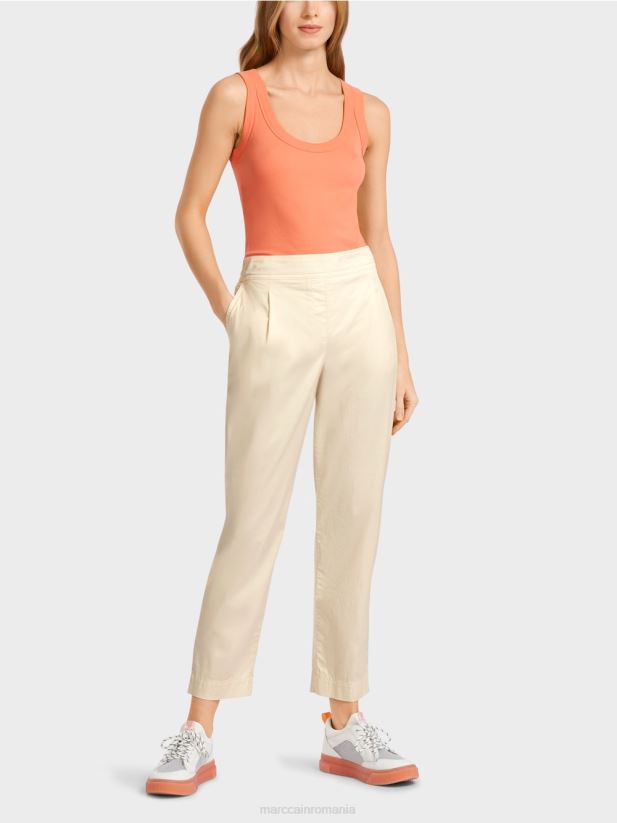 pantaloni cu pliuri și talie elastică Marc Cain lenjerie moale îmbrăcăminte 4826HH621