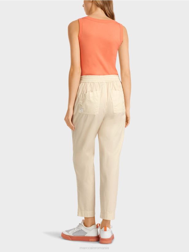 pantaloni cu pliuri și talie elastică Marc Cain lenjerie moale îmbrăcăminte 4826HH621