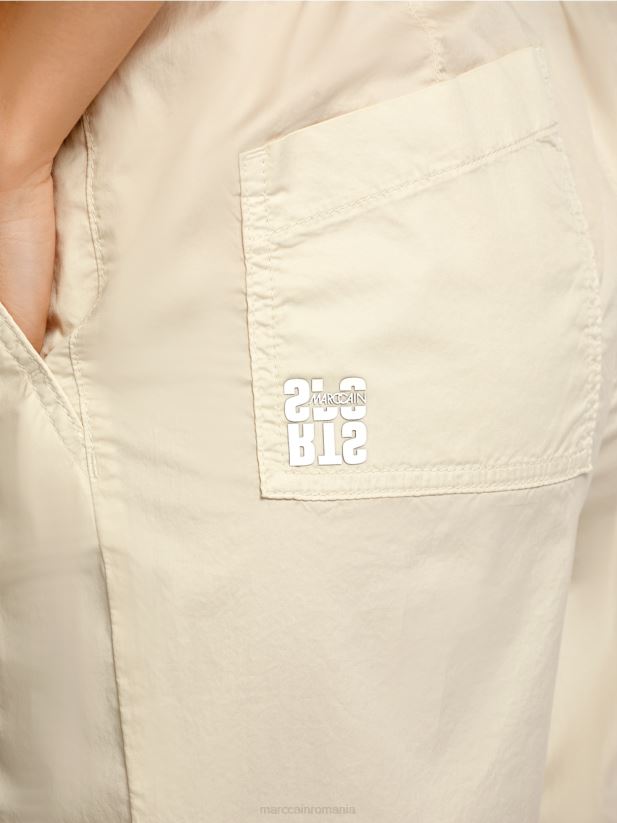 pantaloni cu pliuri și talie elastică Marc Cain lenjerie moale îmbrăcăminte 4826HH621