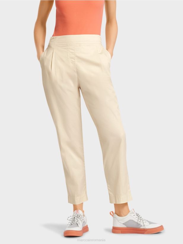 pantaloni cu pliuri și talie elastică Marc Cain lenjerie moale îmbrăcăminte 4826HH621