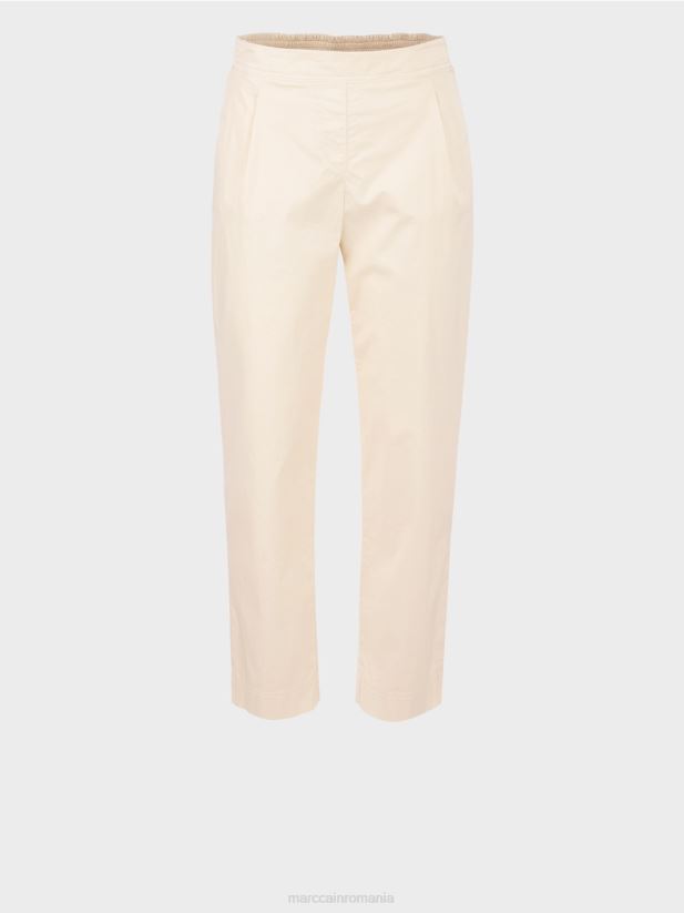 pantaloni cu pliuri și talie elastică Marc Cain lenjerie moale îmbrăcăminte 4826HH621
