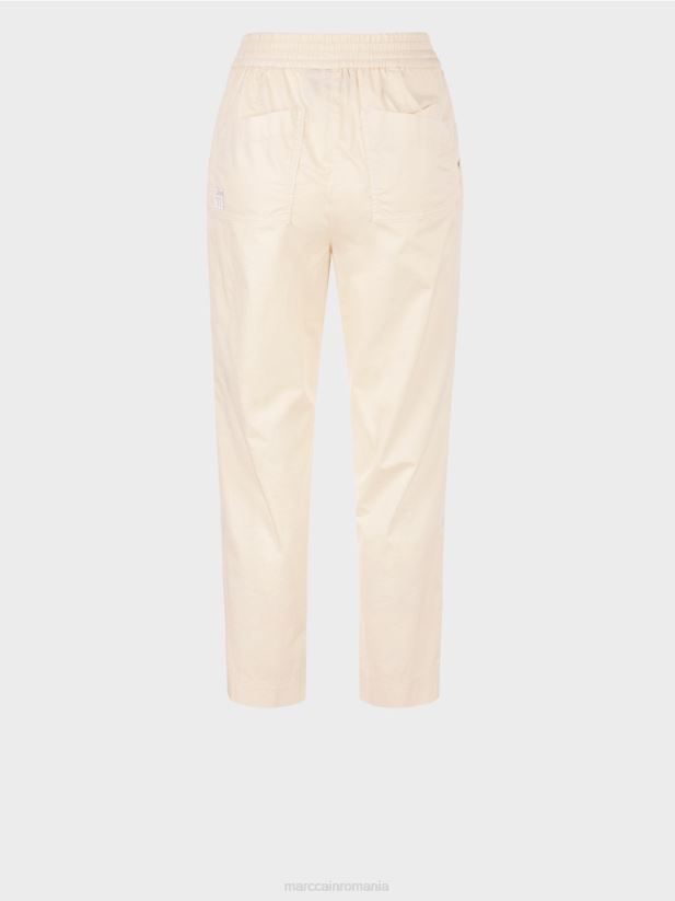 pantaloni cu pliuri și talie elastică Marc Cain lenjerie moale îmbrăcăminte 4826HH621