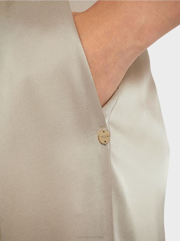 pantaloni cu pliuri în față Marc Cain moale taupe îmbrăcăminte 4826HH689