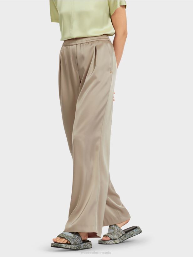 pantaloni cu pliuri în față Marc Cain moale taupe îmbrăcăminte 4826HH689