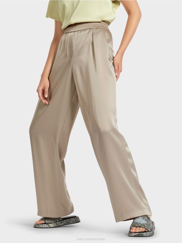 pantaloni cu pliuri în față Marc Cain moale taupe îmbrăcăminte 4826HH689