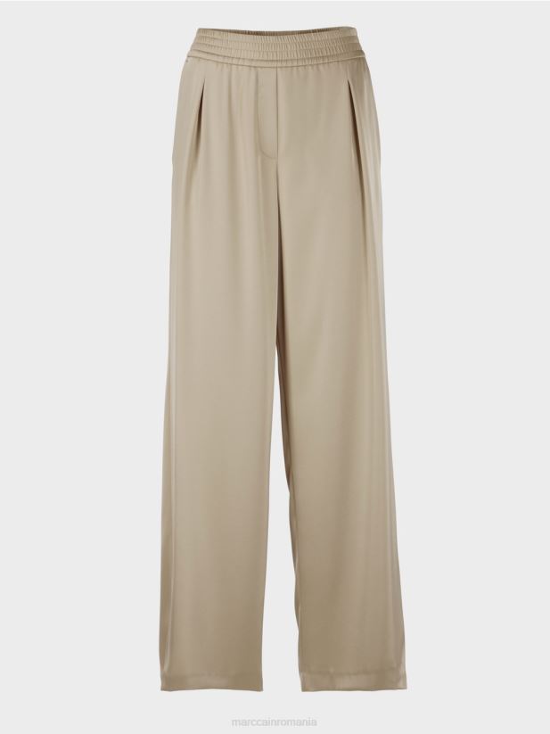 pantaloni cu pliuri în față Marc Cain moale taupe îmbrăcăminte 4826HH689