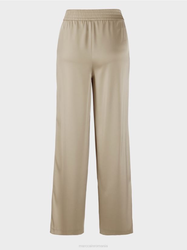 pantaloni cu pliuri în față Marc Cain moale taupe îmbrăcăminte 4826HH689