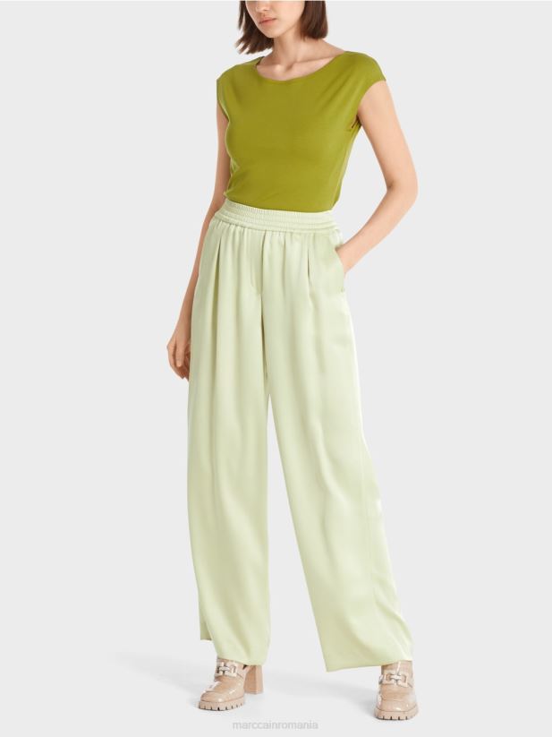 pantaloni cu pliuri în față Marc Cain respirație moale îmbrăcăminte 4826HH690