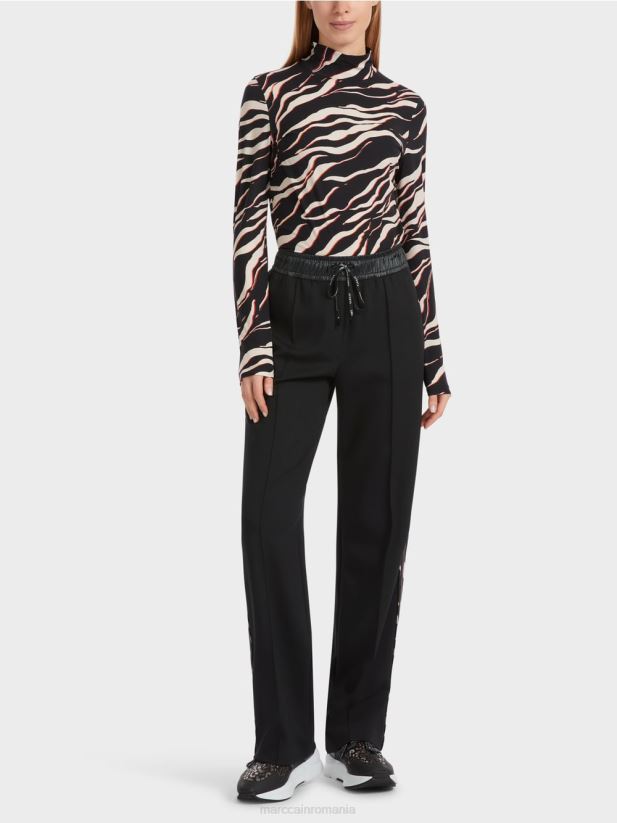 pantaloni de tip welby din jerseu largi de jogging Marc Cain negru îmbrăcăminte 4826HH535