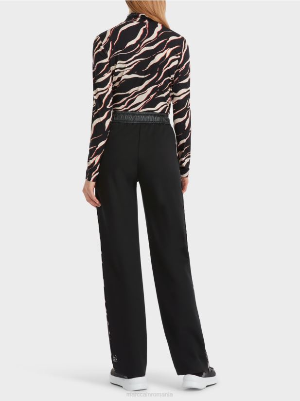 pantaloni de tip welby din jerseu largi de jogging Marc Cain negru îmbrăcăminte 4826HH535