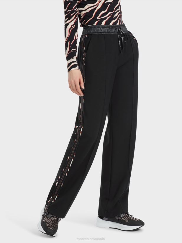 pantaloni de tip welby din jerseu largi de jogging Marc Cain negru îmbrăcăminte 4826HH535