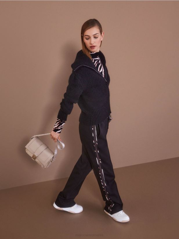 pantaloni de tip welby din jerseu largi de jogging Marc Cain negru îmbrăcăminte 4826HH535