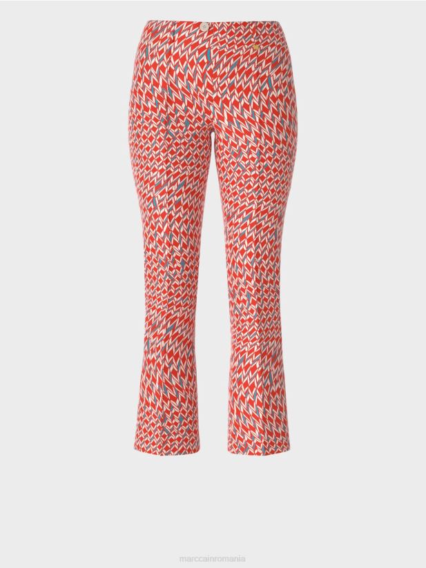 pantaloni din jerse cu imprimeu grafic frederica Marc Cain Rosu ca focul îmbrăcăminte 4826HH678