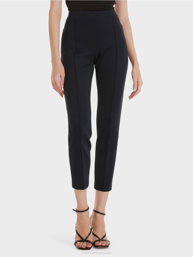 pantaloni din jerse stretch Marc Cain albastru miezul nopții îmbrăcăminte 4826HH737